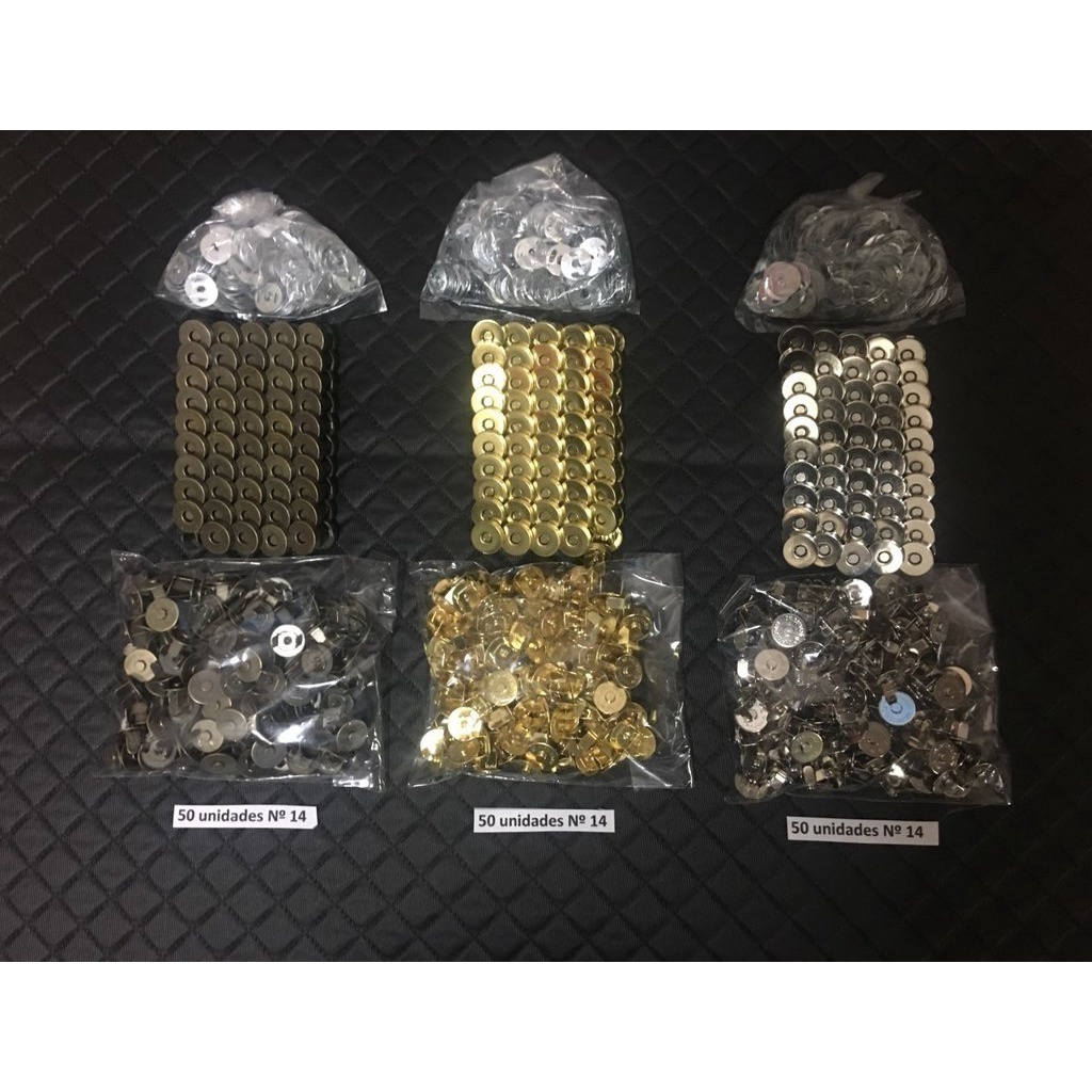 Kit Botão Imantado 14mm 150 unidades