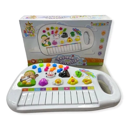 Brinquedo Educativo Teclado Infantil Animais da Fazenda Pilha