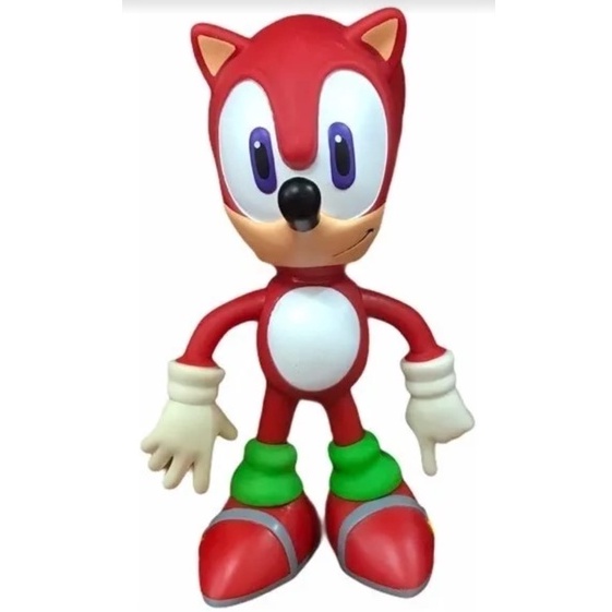 Sonic Vermelho Personagem Sonic Top Blocos Boneco