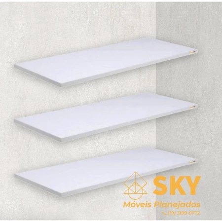 KIT 3 PRATELEIRAS FLUTUANTES EM MDF 15mm - 30x15cm Com Kit Instalação - DECORAÇÃO