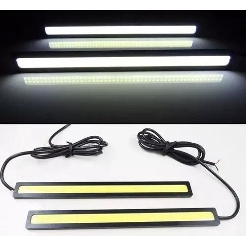 kit Par Barra de led Fita Led DLR 17cm 12V 6000K Universal Automotivo Farol Milha Neblina Auxiliar Led Off Road Para Carro Moto Casa