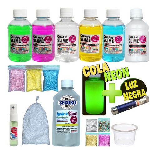 FAZENDO SLIME COM 3 CORES DE COLA NEON