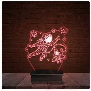 Abajur Luminária Acrílico Led - Astronauta Desenho 38