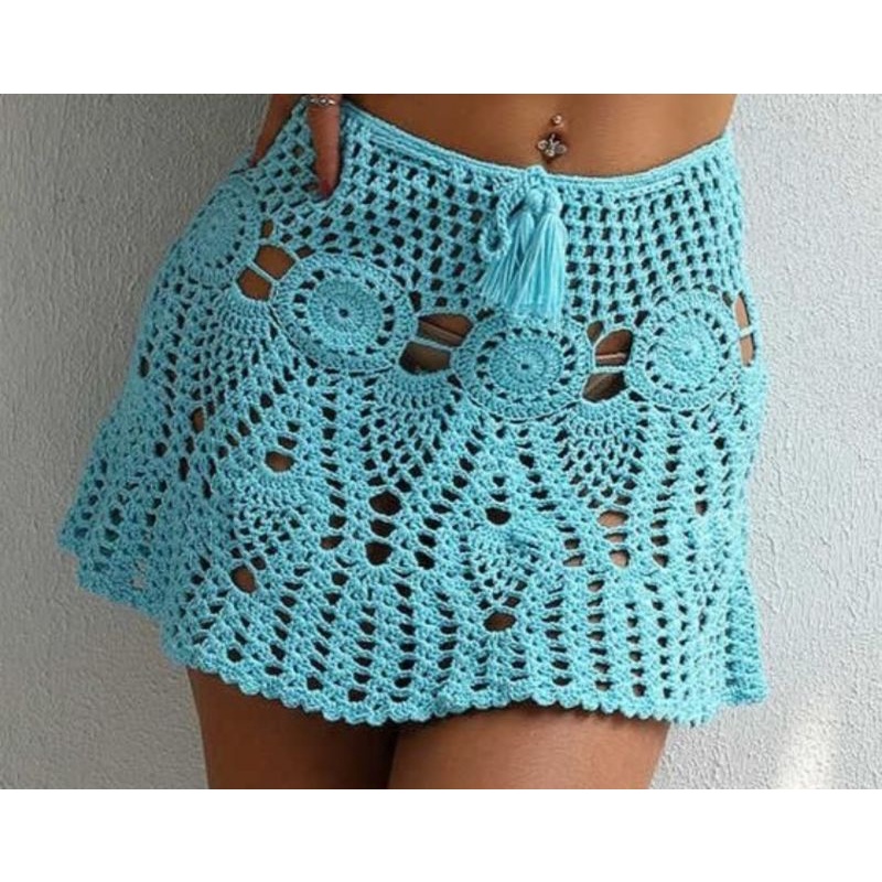 Saida de banho hot sale de croche saia