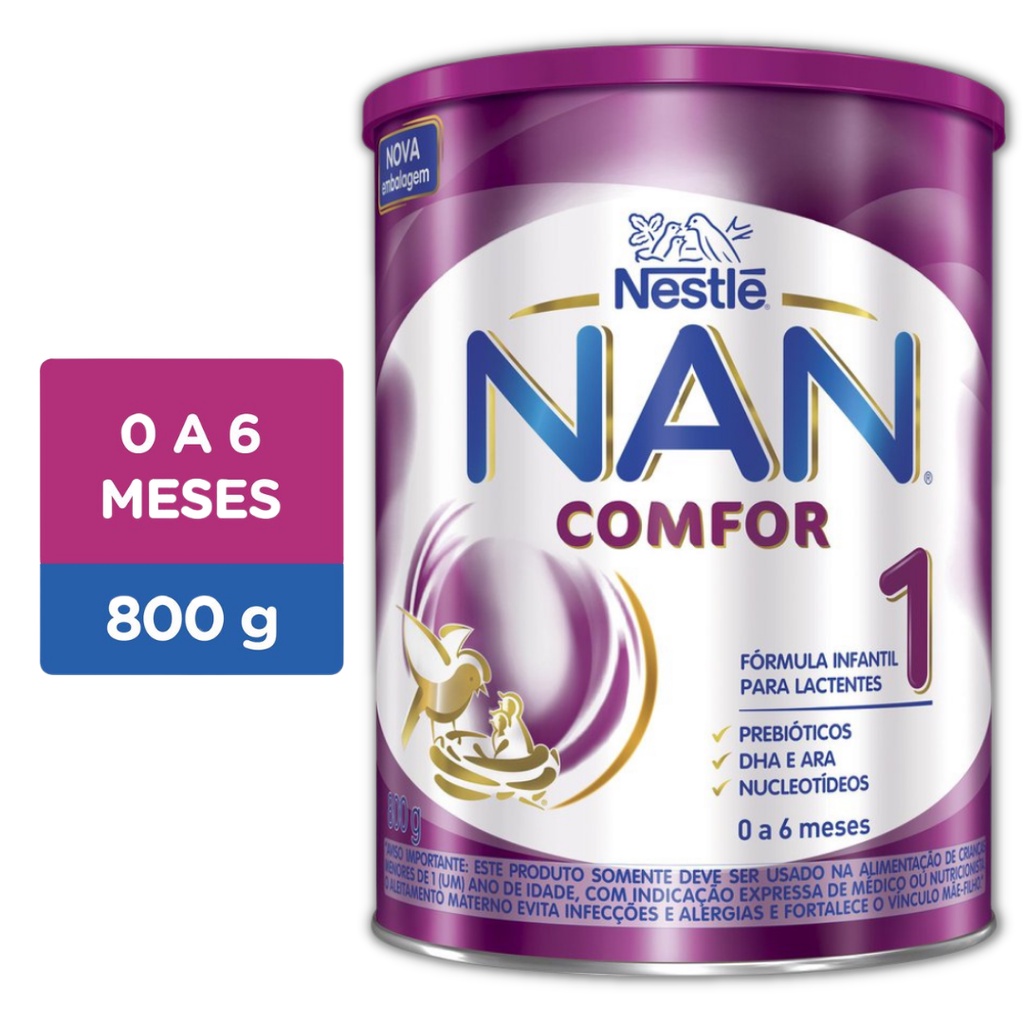 Nan Comfor 1 Fórmula Infantil 0 A 6 Meses 800g | Shopee Brasil