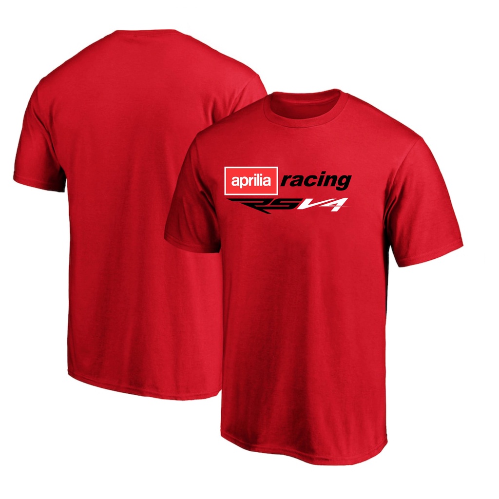 Camiseta Camisa Algodao Aprilia Racing Moto Corrida Estampado Shopee Brasil