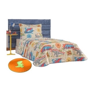 Colcha Kids Infantil Menino Bout Dinossauro 2 Pc + Tapete
