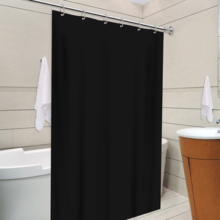 Cortina Box Decorada Preto Para Banheiro PVC Anti Mofo Com Gancho