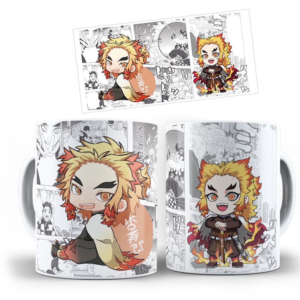 Caneca hashira da fogo kyojuro rengoku caneca demon slayer