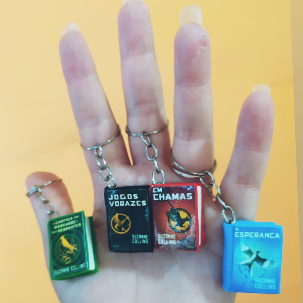 Chaveiros de Mini Livro - Saga Jogos Vorazes
