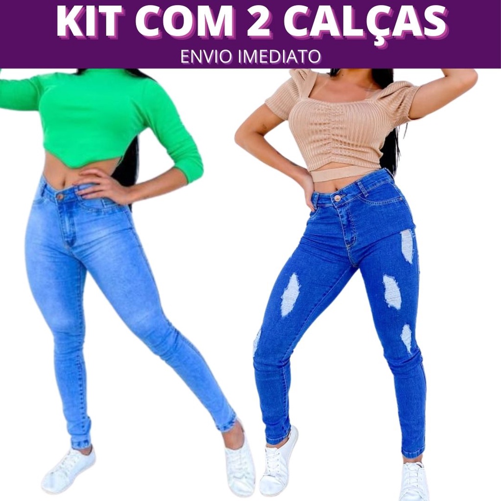 Calça Capri Jeans Plus Size com detalhe em botões na lateral Tamanhos 44 ao  60 (1033)