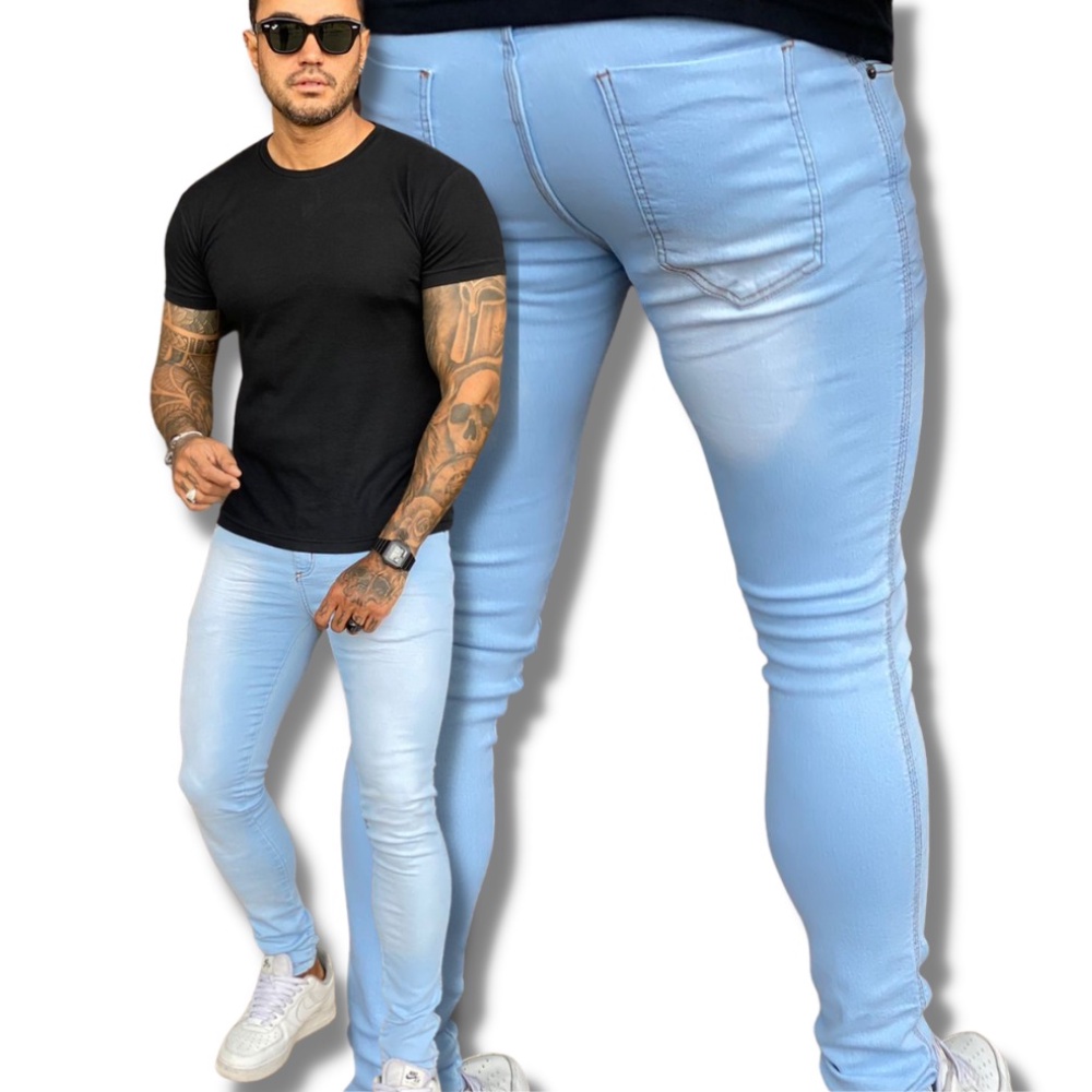 Calça colada hot sale para homem