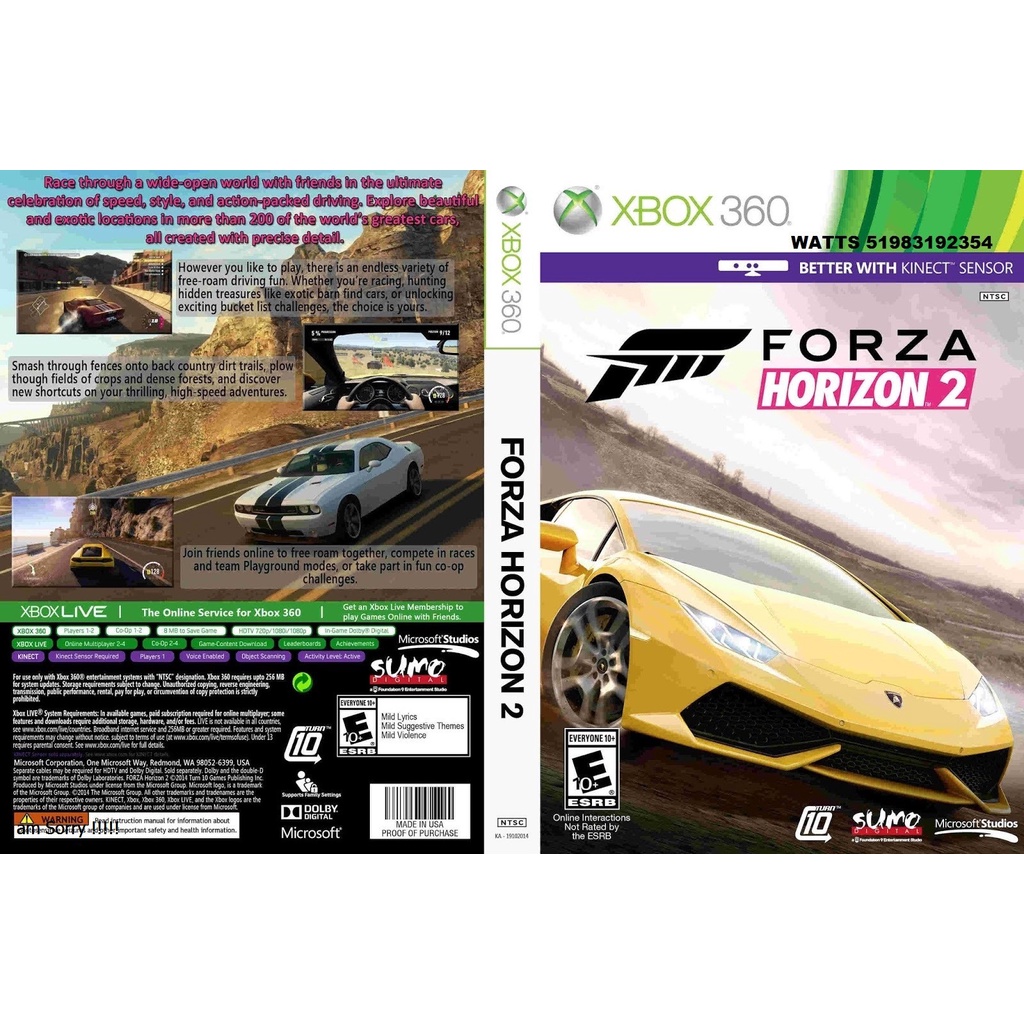 Forza Horizon 2 XBox 360