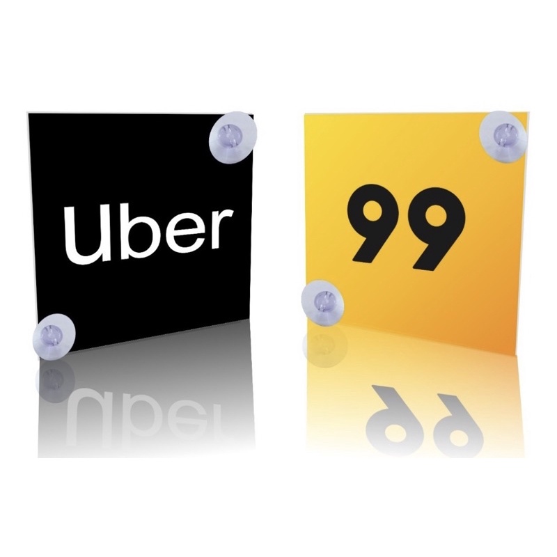 Placa De Identificação Uber 99 Com Ventosa Motorista De Aplicativo 2 ...