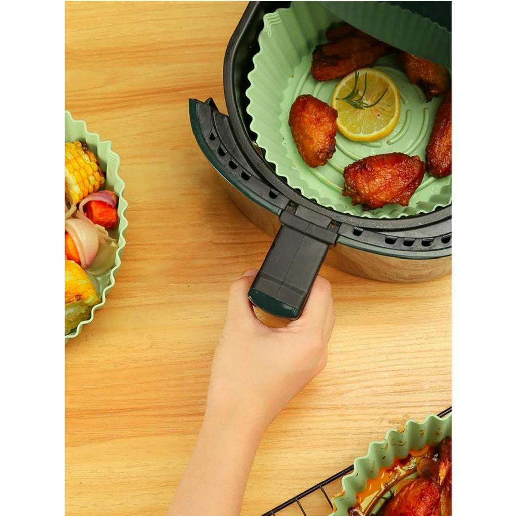 Cesto de Silicone Redondo Air Fryer e Forno Forma para Fritadeira Elétrica