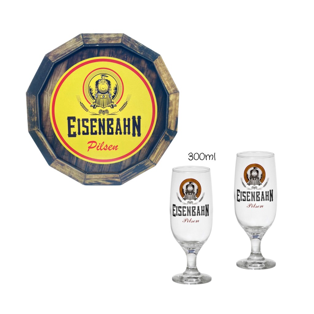 Kit Home Bar Cerveja 02 taças + Tampa de Barril Personalizados Shopee