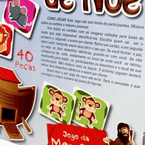 Jogo Memoria Arca De Noe Animais Educativo Infantil 4 Anos em Promoção na  Americanas