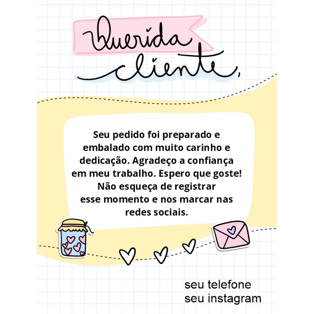 Bloco talão agradecimento cliente | Shopee Brasil