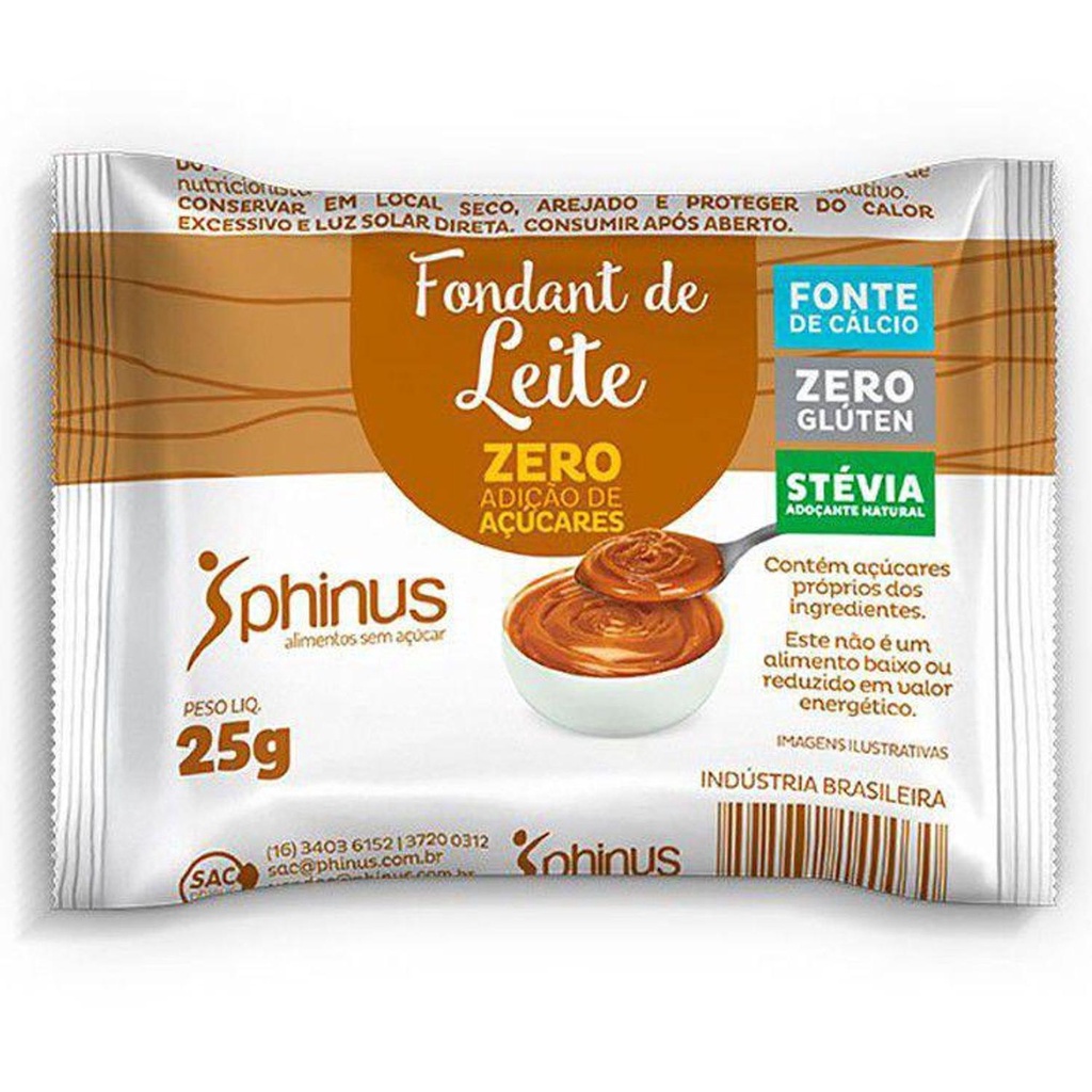 Fondant de Leite Zero Adição de Açúcares Sem glúten 20g - Phinus ...