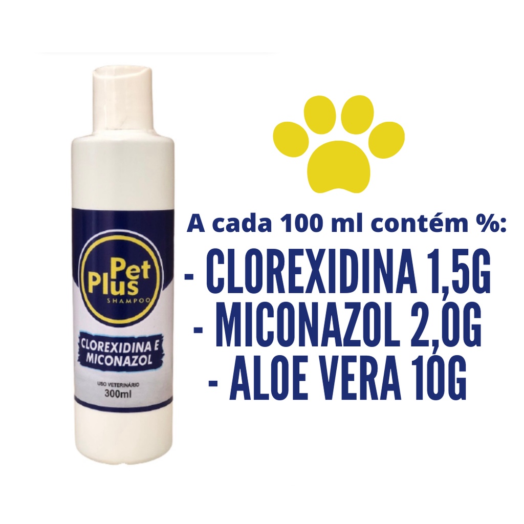 Shampoo de cachorro Clorexidina 1,5 e Miconazol 2 antifúngico e