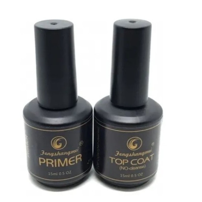 Kit Pretinho Poder Fengshangmei Top Coat E Primer Blingdagem Brilho
