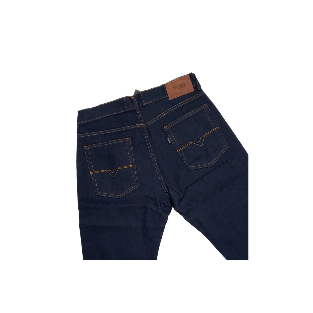 Calça Jeans Vilejack Elastano Tradicional Original Azul Escuro Shopee