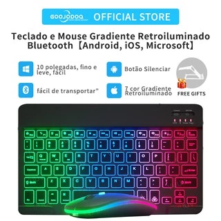 Goojodoq Teclado e Mouse | Gradiente Retroiluminado Bluetooth