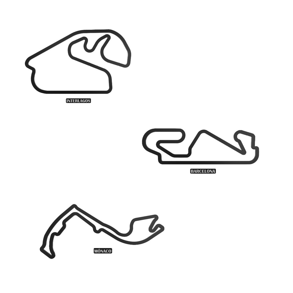 Kit Com 03 Pistas   Autódromos   Circuitos   Layout Track Para Parede 