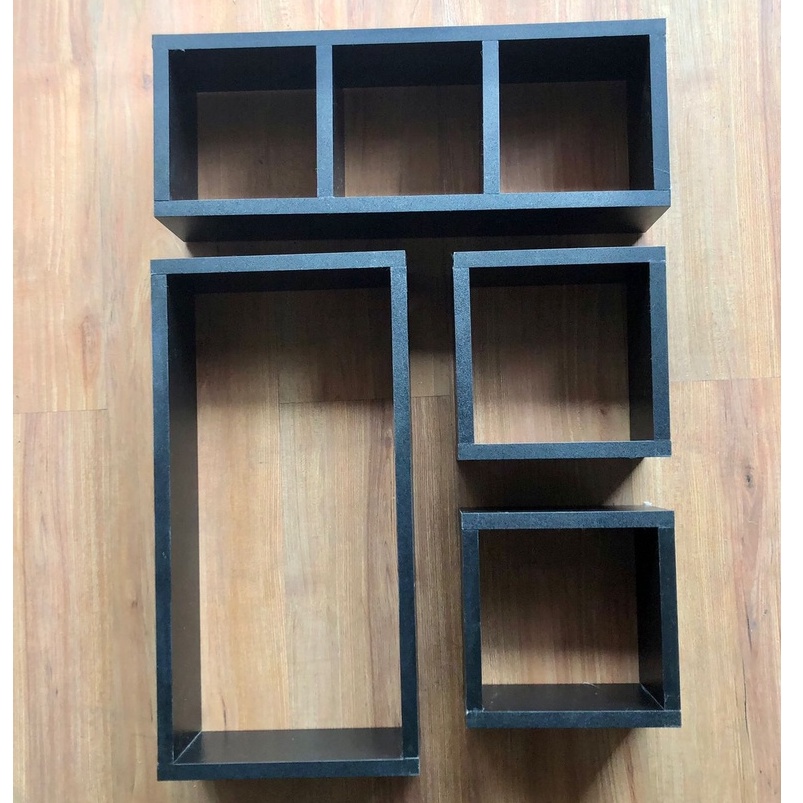 Nicho em MDF PRETO Decoração para Casa Kit 4 Peças