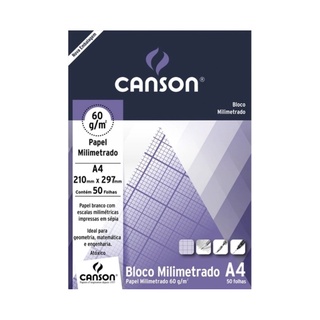 Bloco Papel CANSON Milímetrado A4 60g/m2