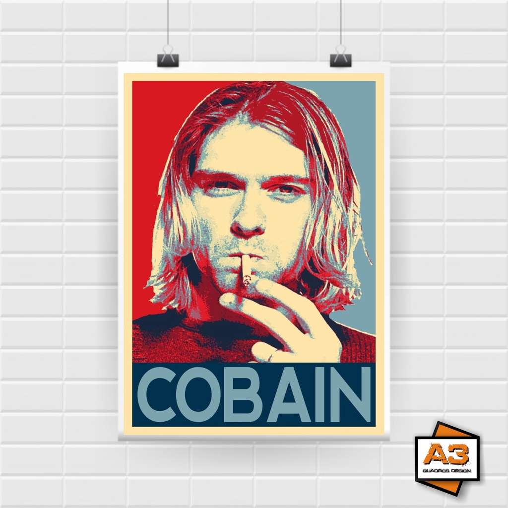 Poster Decoração Kurt Cobain Nirvana A4 (21cm x 30cm) | Shopee Brasil