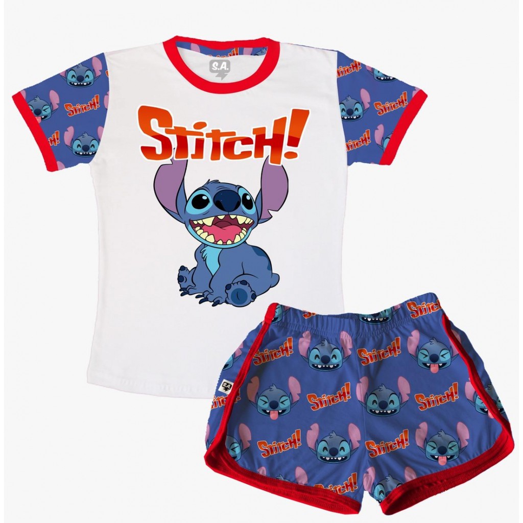 Pijama curto 'Stitch' 'Disney'  Stitch disney, Pyjama, Lilo et stitch