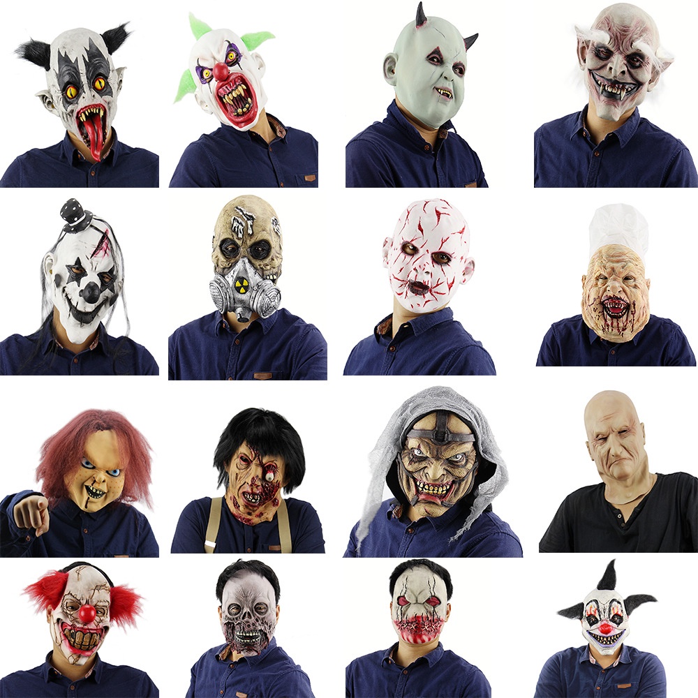 Máscara Facial De Halloween Assustador Jtff Máscaras Faciais De Horror  Sorridente Os Adereços Do Mau Cosplay - Escorrega o Preço