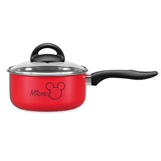 Panela Com Tampa Vidro Mickey Ø18cm Alumínio 1,9L Antiaderente Cozinha - 7222/361 Coza