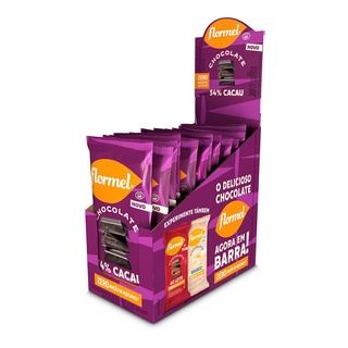 Barra de Chocolate 54% Cacau, Zero Açúcar - Caixa com 12 Unidades de 20G cada