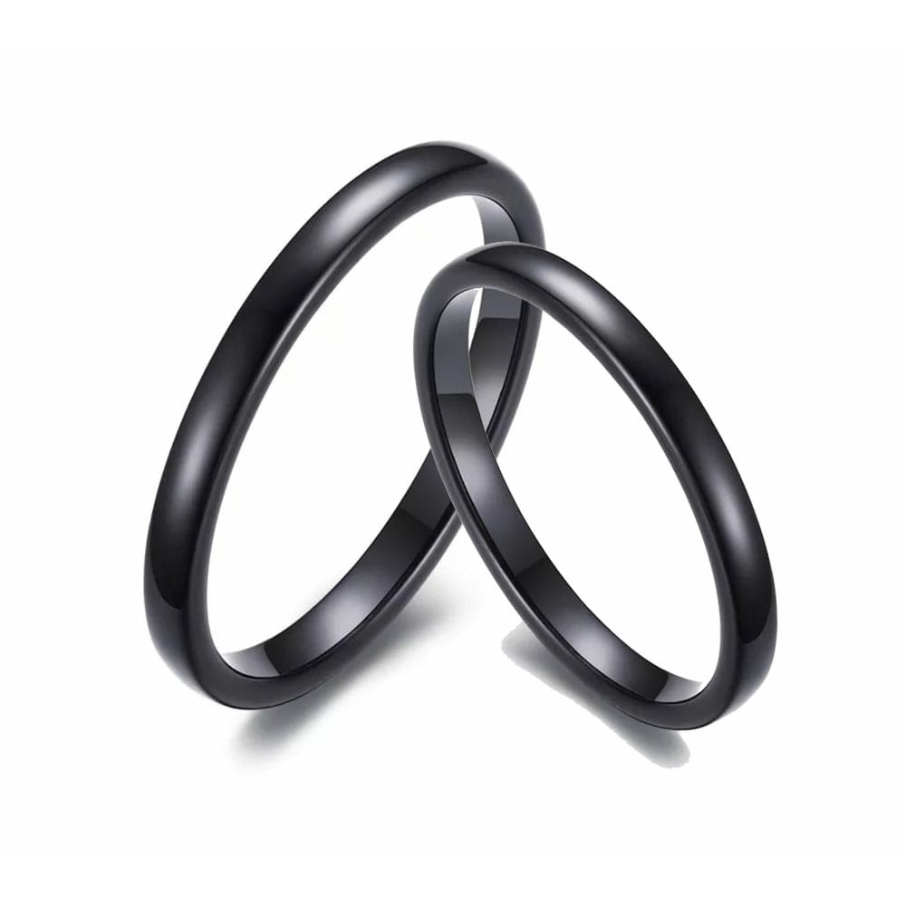 Anel Aliança Joia De Tungstenio Preta Fina 2mm - Casamento Noivado Namoro Compromisso