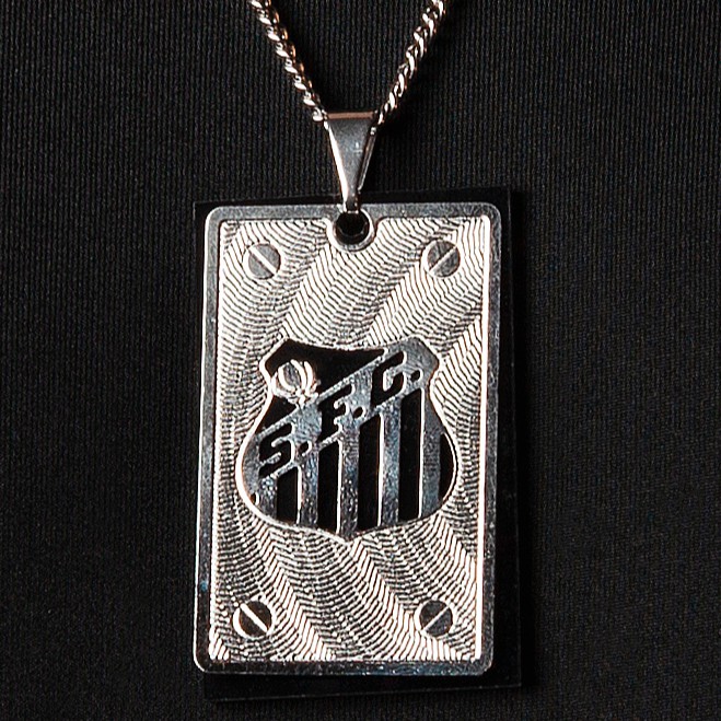 Colar Aço Inox Santos futebol Club e Corrente Aço Inox Modelo Unisex ...