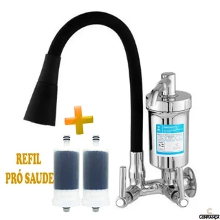 Torneira Cozinha Parede Filtro Luxo Colorida Flexível Jato Duplo Cone C-66 2174
