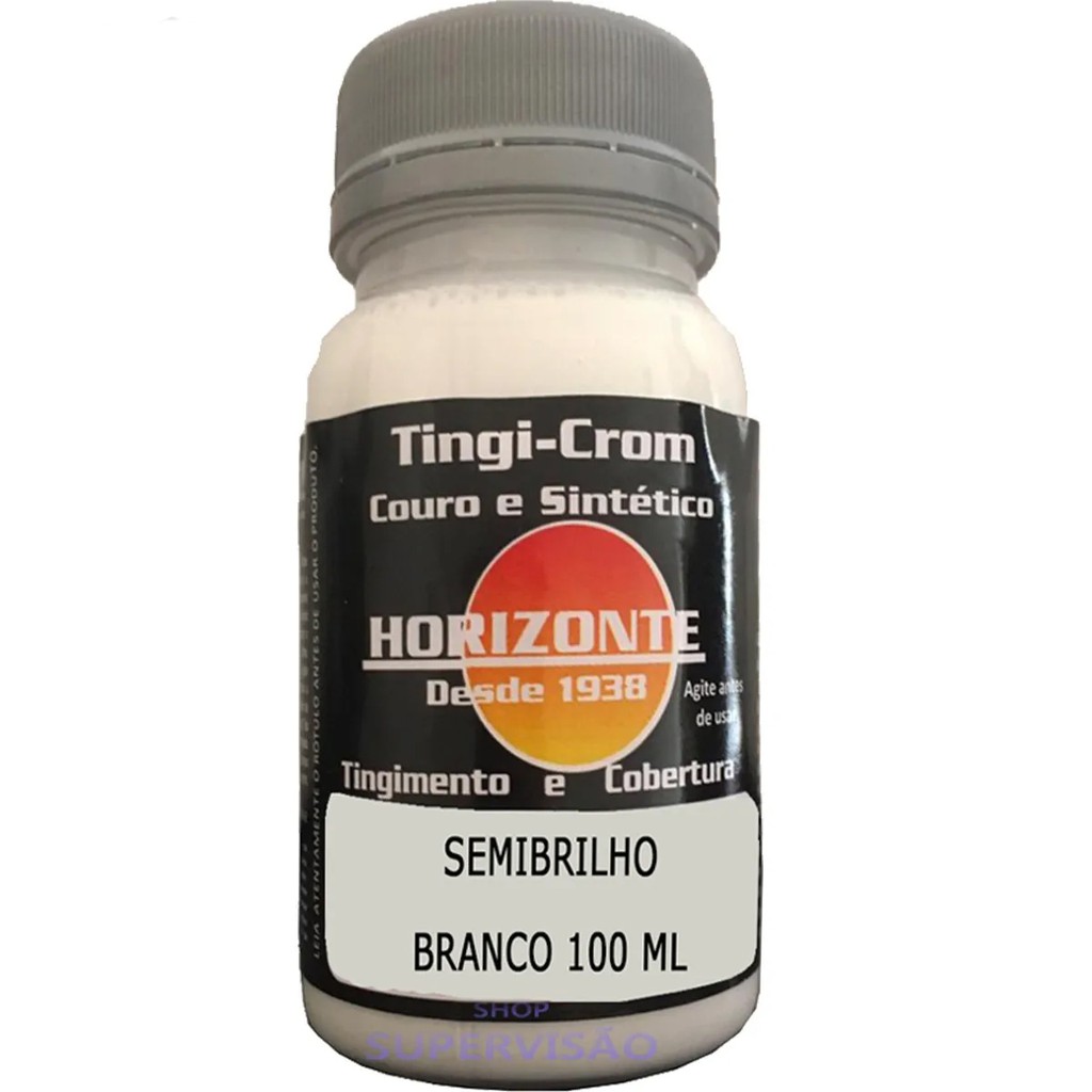 Tinta 100ml p/ Sapato Couro Legitimo Sintético Borracha Preto Bege