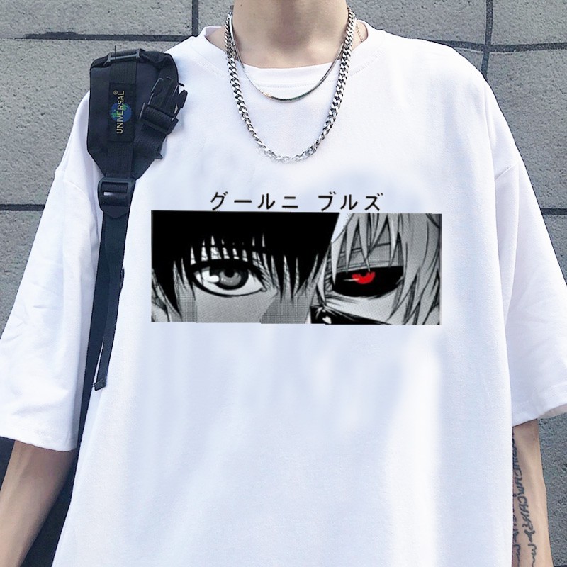 Camiseta Anime Tokyo Ghoul Kaneki Unravel Harajuku Unissex Poliéster