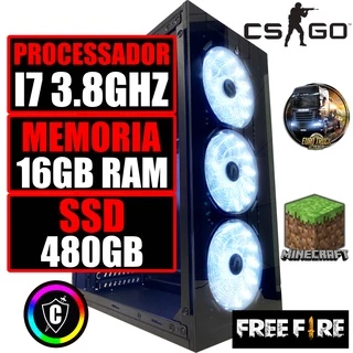 Cpu Computador PC Gamer Barato e Completo Intel Core i7 3.8Ghz + 8GB de RAM