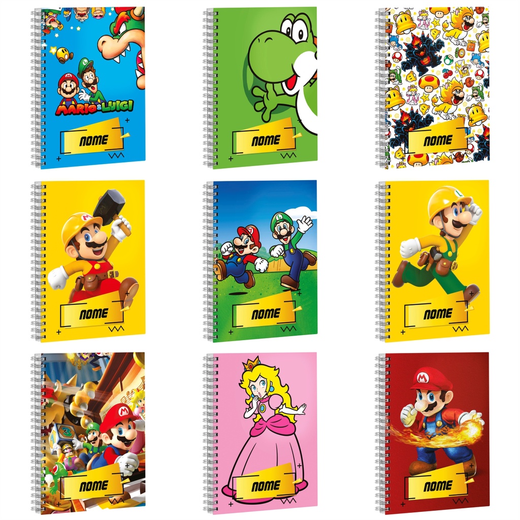 Agenda Super Mario 2026/2027 – Format Standard 18x14 Cm, Couverture Rembourrée, 10 Mois, Pages à Carreaux, Avec Horaires Et Notes