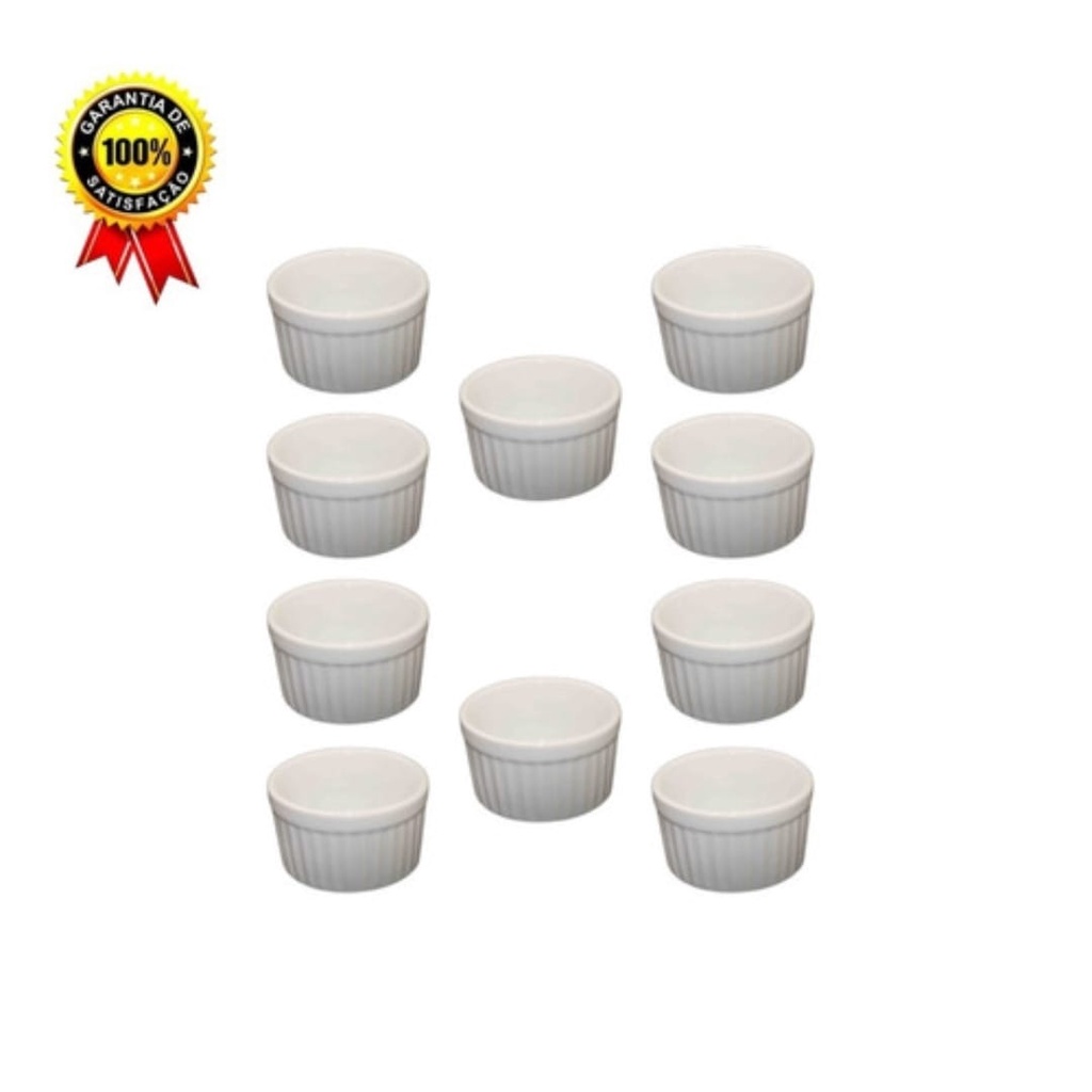Ramekin de Porcelana Pote Bowl Finger Food Canelado 90 ml Ramequim