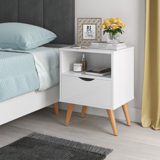 Mesa De Cabeceira Estilo Retrô Quarto 1 Gaveta Grécia Luxo