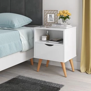 Mesa De Cabeceira Estilo Retrô Quarto 1 Gaveta Grécia Luxo