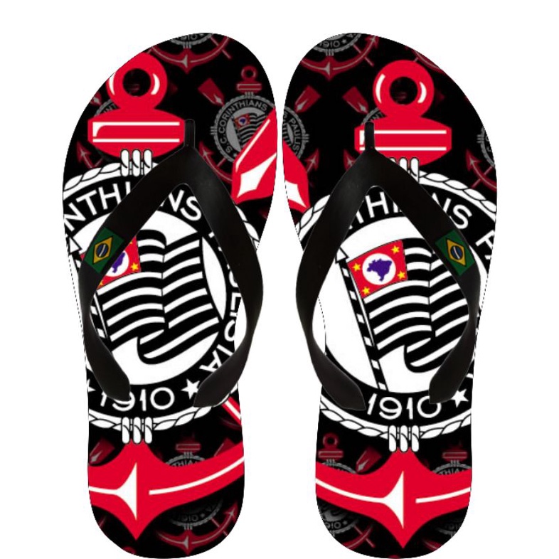 Chinelo Personalizado Corinthians Unissex Adulto e infantil .