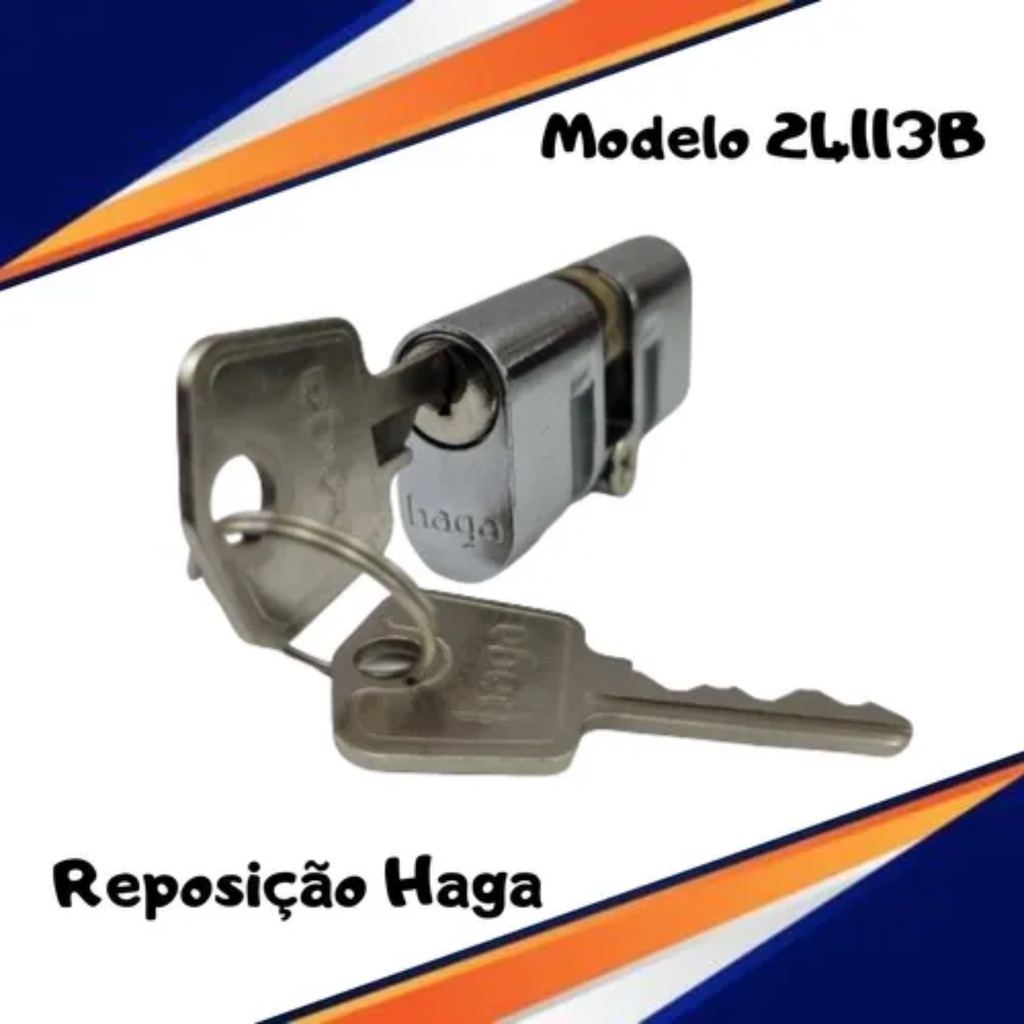 Cilindro Haga 50mm Cromado Com 02 Chaves