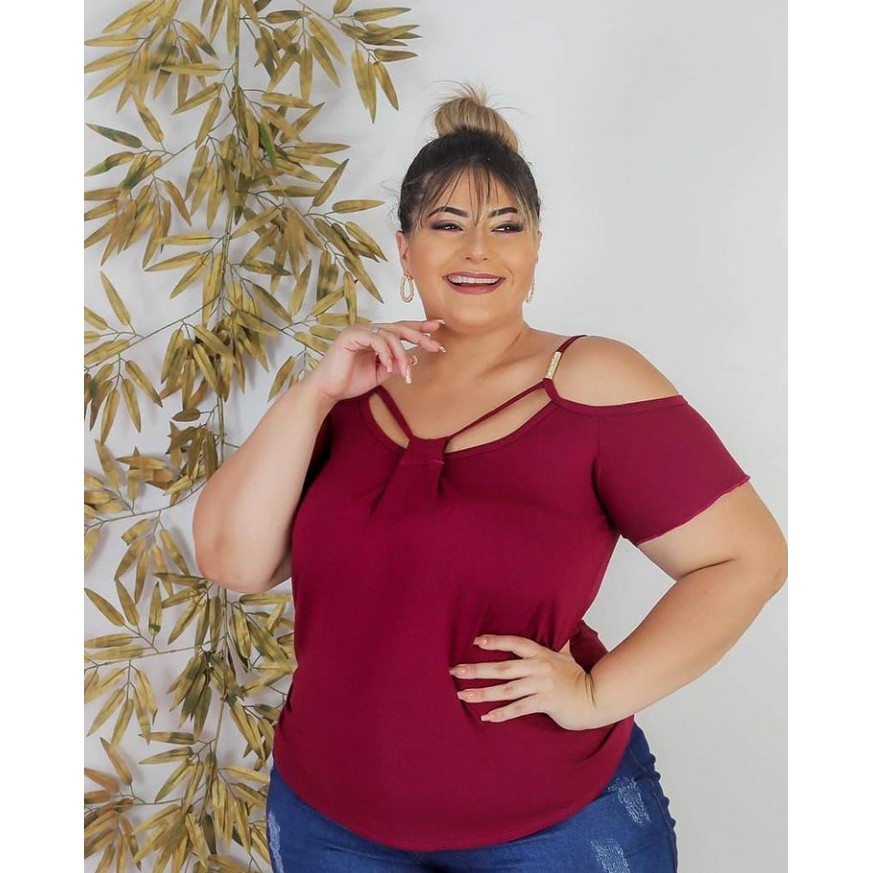 Linda Camisa Blusa Feminina Plus Size Roupas Para Gordinhas