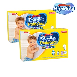 Kit 02 Hiper Bag FRALDA CALÇA Descartável DIA&NOITE MamyPoko  - XG - c/ 84 Unidades - Tecnologia Japonesa