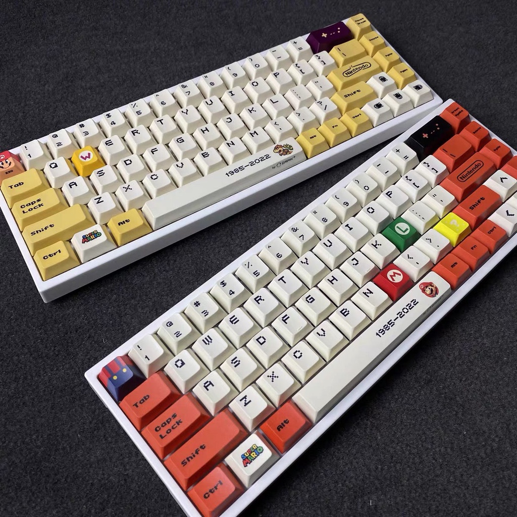 Super Mario teclado mecânico Keycap PBT opaco Keycap conjunto completo ...